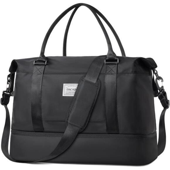 Travel Duffel Bag - Weekender, Overnight Gym Carry On Tote with Wet Pocket - Picture 1 of 8